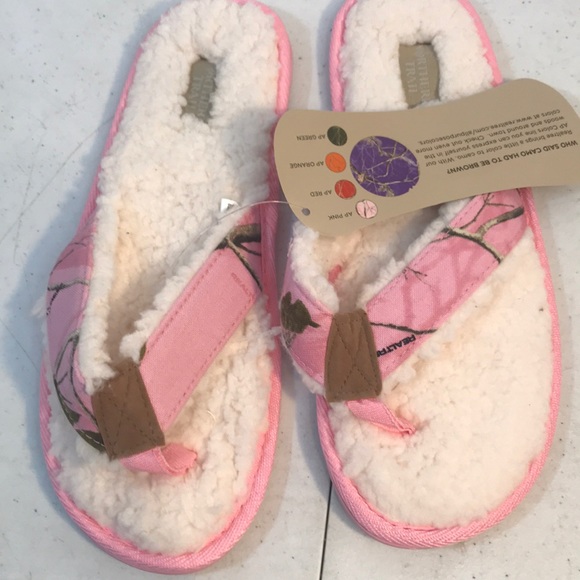 pink camo slippers